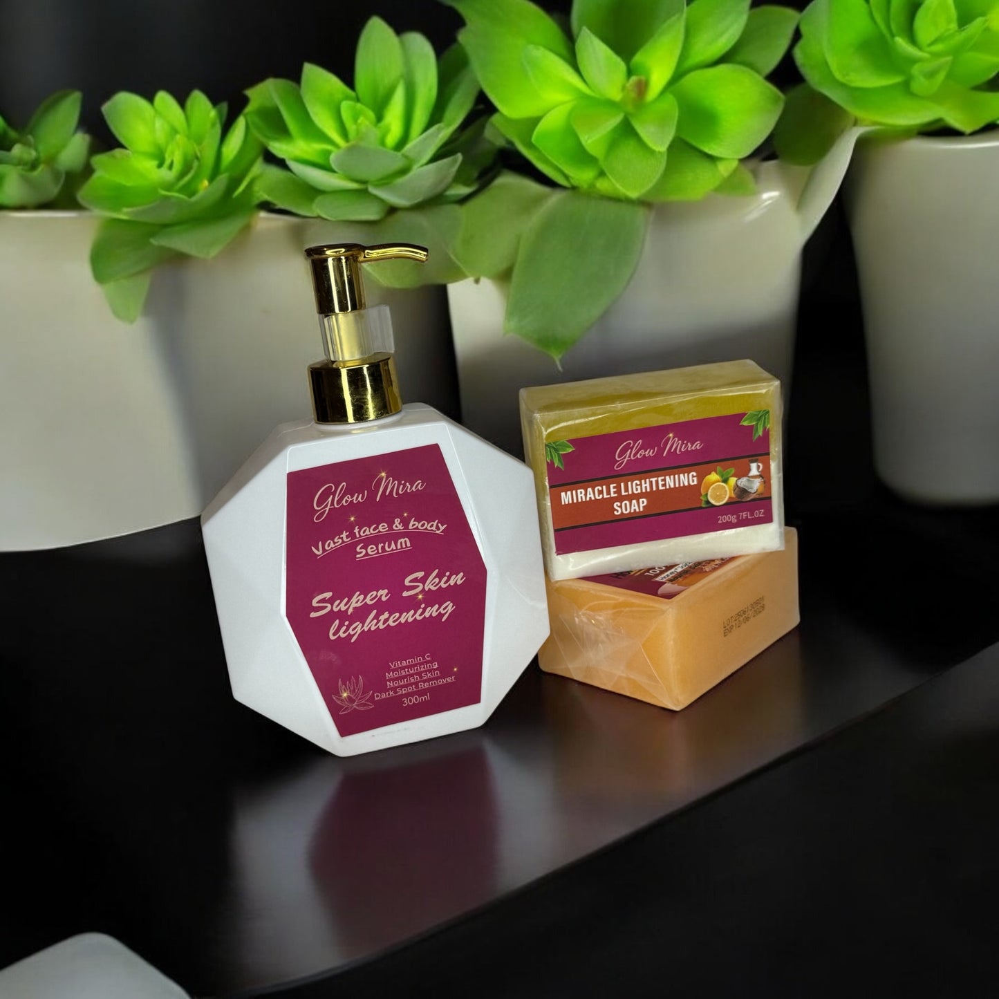 whitening mini set face and body serum and soap
