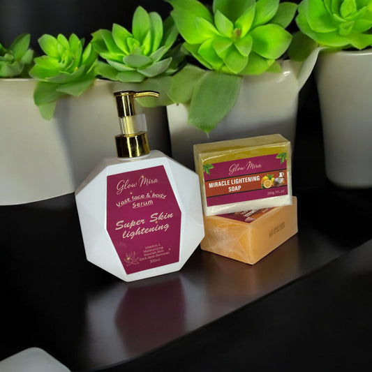 whitening mini set face and body serum and soap